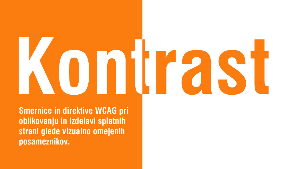 Smernice in direktive pri uporabi barv in kontrastov za oblikovanje spletnih strani za vizualno omejene posameznike